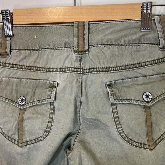 Vintage EXPRESS Womens Capri Green Cropped Pants Size 0 - Picture 5 of 8